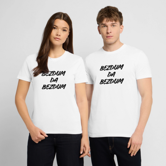 Bio-T-Shirt „Bezdum da Bezdum“ – Lustiges Statement-Shirt im Karadeniz-Dialekt - Weiß