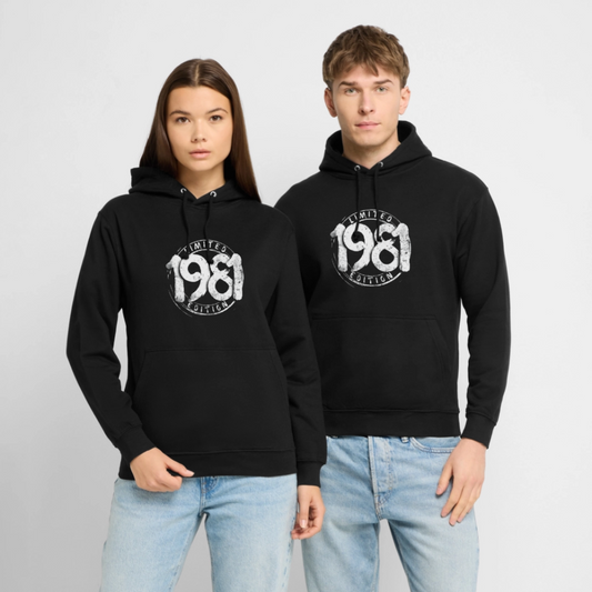 Limited Edition 1981 Hoodie – Vintage Style Geburtstag Geschenk - Schwarz