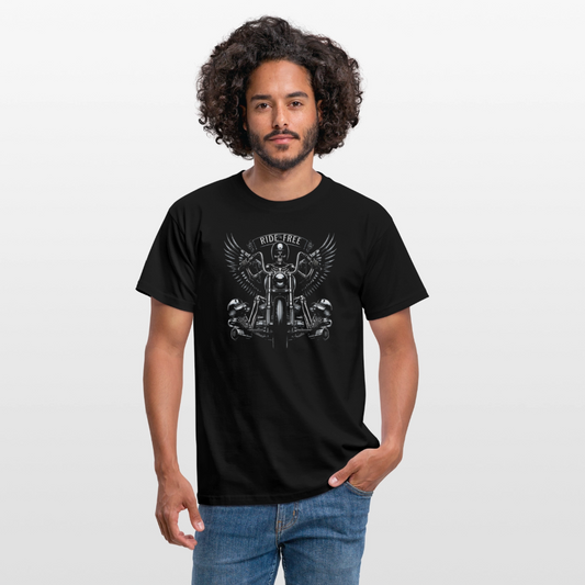 Männer T-Shirt - Skull Biker - Schwarz