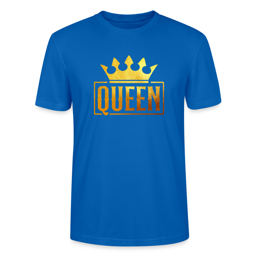 "QUEEN" – Premium Unisex Bio-T-Shirt mit Goldenem Kronen-Design - Pfauenblau