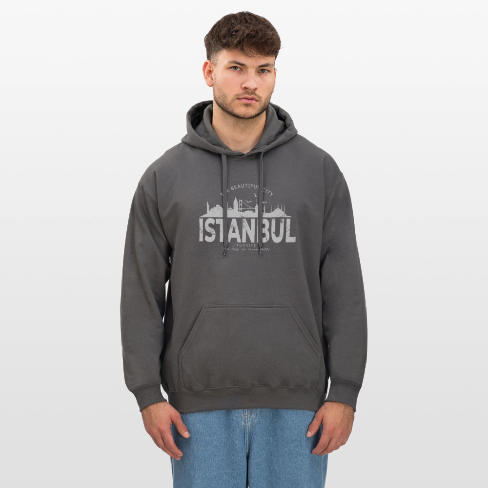 Istanbul Skyline Hoodie „The Beautiful City“ – Gildan Softstyle® Unisex - Dunkelgrau