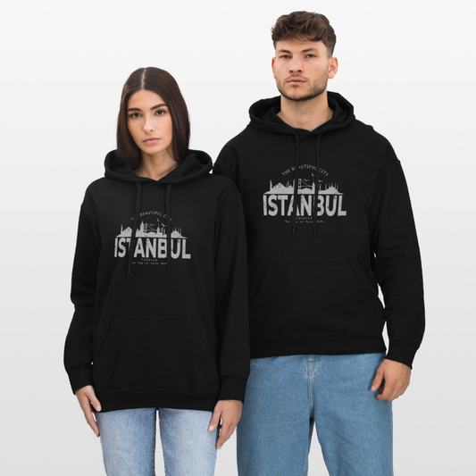 Istanbul Skyline Hoodie „The Beautiful City“ – Gildan Softstyle® Unisex - Schwarz