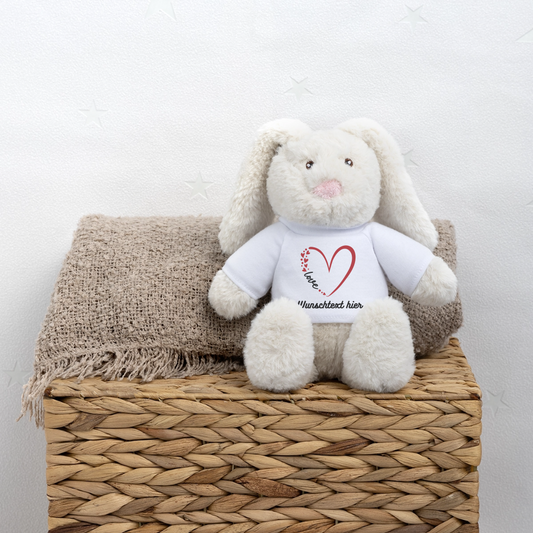 RecycelHase® „Love“ – Nachhaltiges Kuscheltier aus Bio-Plüsch - Weiß