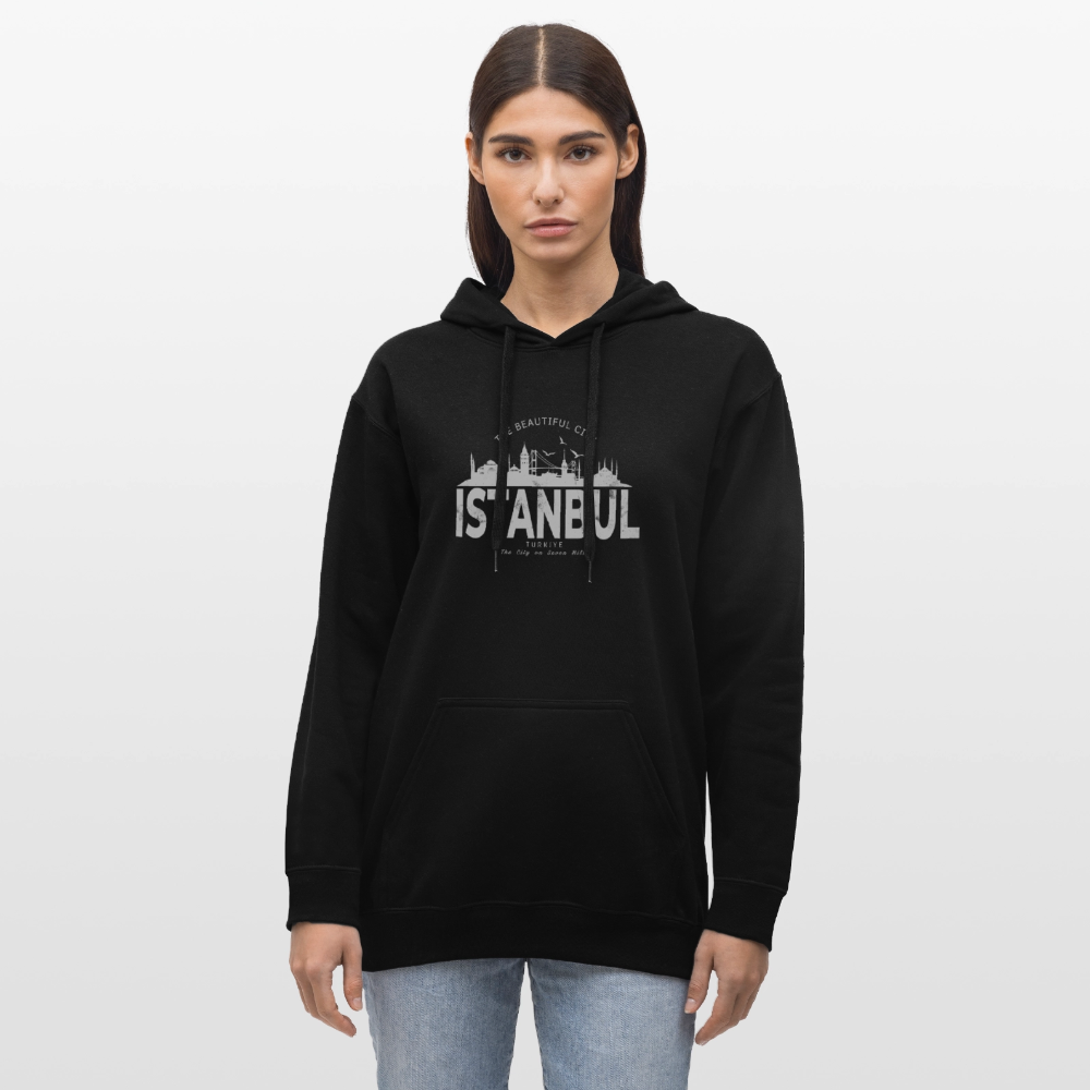 Istanbul Skyline Hoodie „The Beautiful City“ – Gildan Softstyle® Unisex - Schwarz