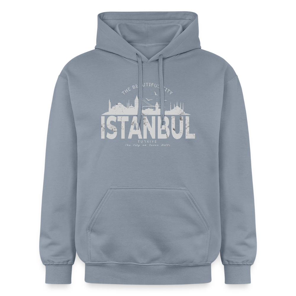 Istanbul Skyline Hoodie „The Beautiful City“ – Gildan Softstyle® Unisex - Blau