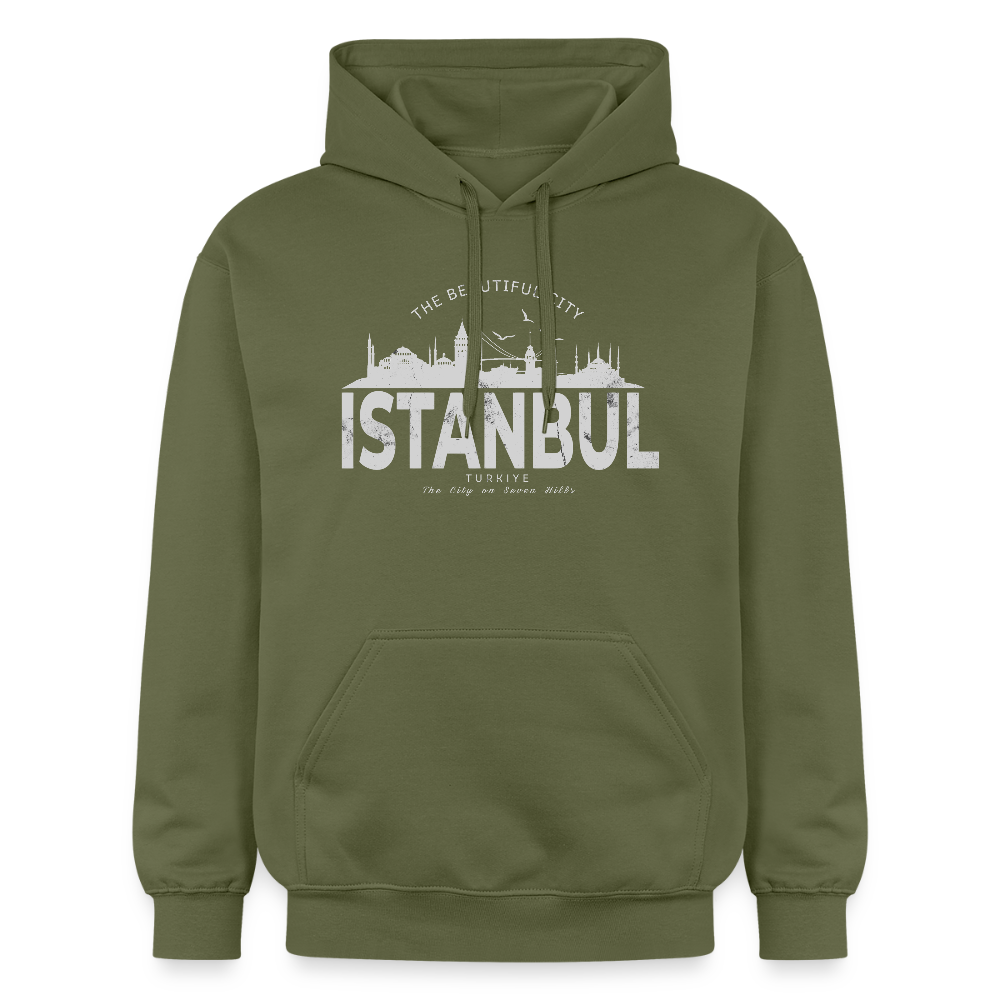 Istanbul Skyline Hoodie „The Beautiful City“ – Gildan Softstyle® Unisex - Militärgrün