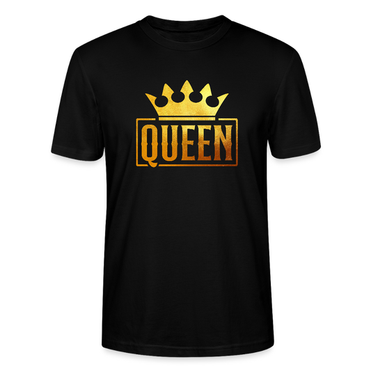 "QUEEN" – Premium Unisex Bio-T-Shirt mit Goldenem Kronen-Design - Schwarz