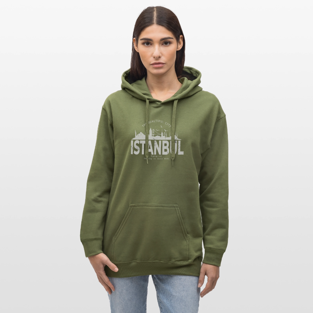 Istanbul Skyline Hoodie „The Beautiful City“ – Gildan Softstyle® Unisex - Militärgrün