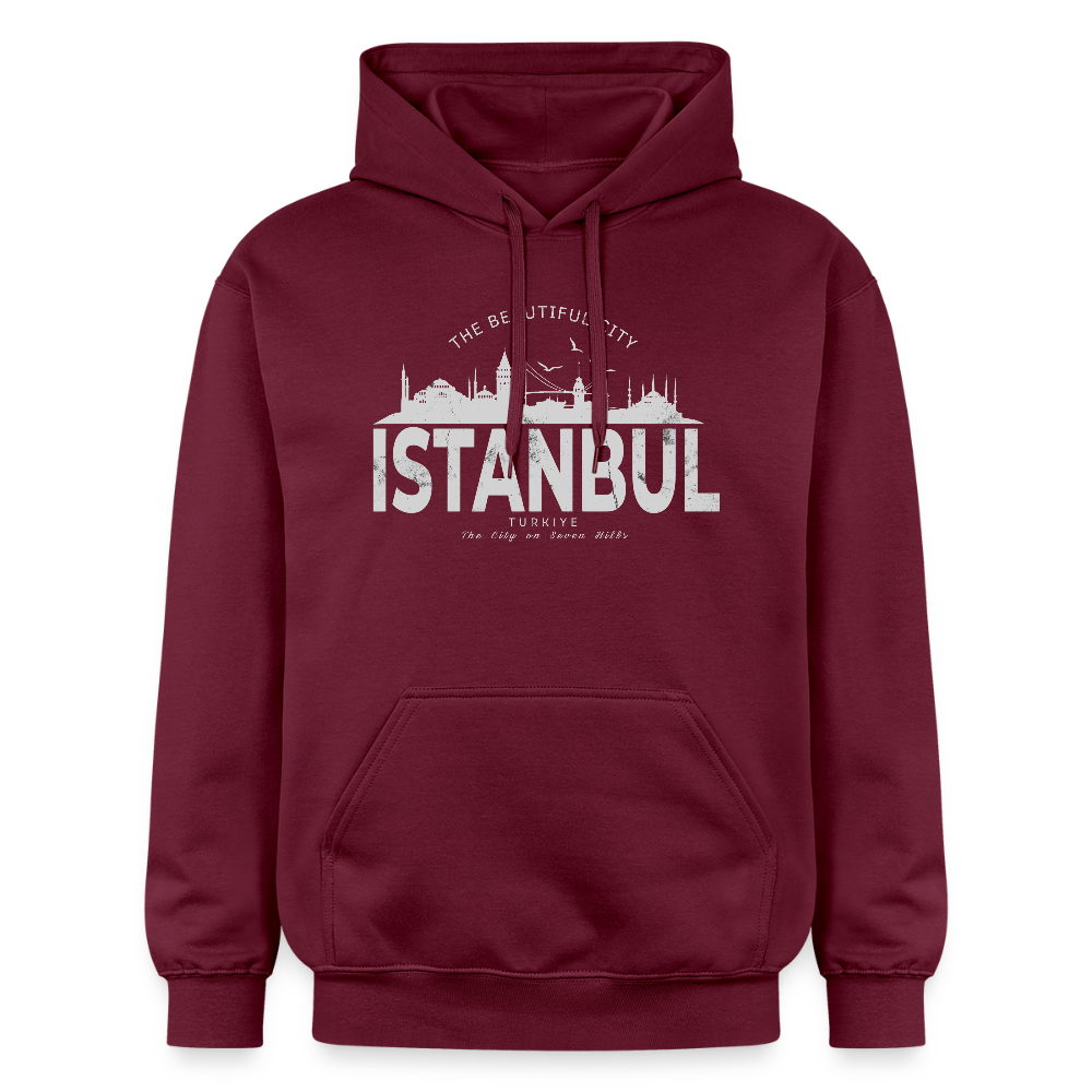Istanbul Skyline Hoodie „The Beautiful City“ – Gildan Softstyle® Unisex - Maroon