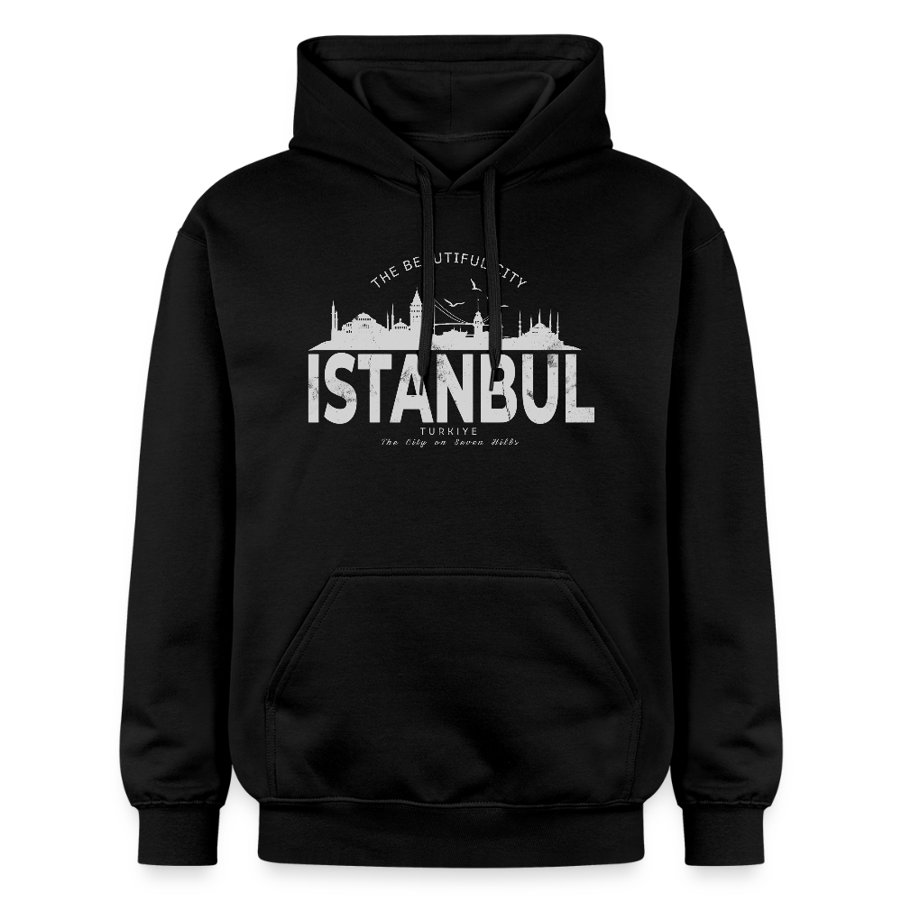 Istanbul Skyline Hoodie „The Beautiful City“ – Gildan Softstyle® Unisex - Schwarz